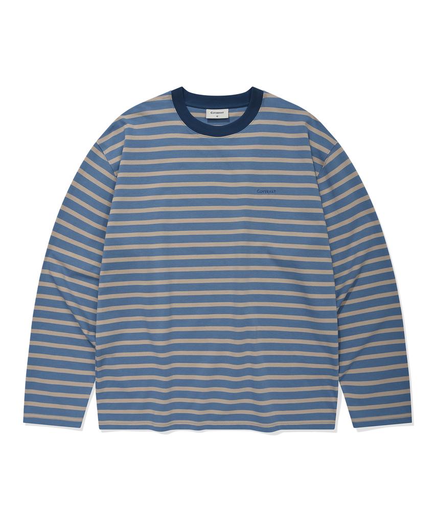 COVERNAT Striped Long Sleeve Dusty Blue