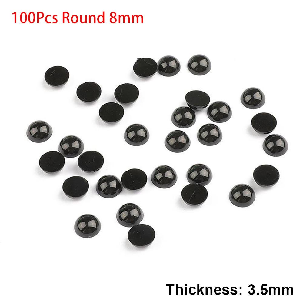 100-500Pcs New 3-8mm Half Round Beads Black Round Plastic Eyes Accessories DIY Crafts Eye Bead Children