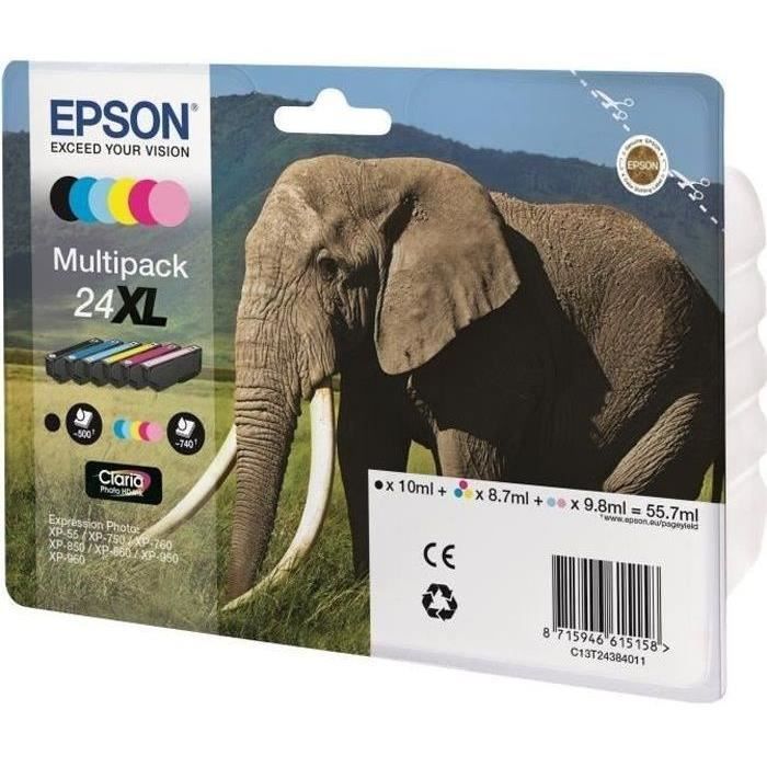 Epson Multipack 24 XL - Elephant - Black, Yellow, Cyan, Magenta, Light Magenta, Light Cyan (C13T24384011)