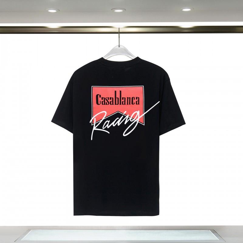 Casablanca Short Sleeve T Shirt Men Women Hip Hop Style Casual Top Cotton Blend
