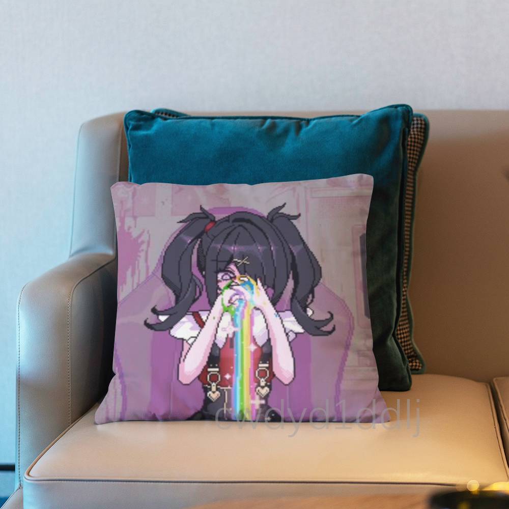 A-Ame Chan Needy Streamer Overload Pillow Case Short Plush Sofa Decorative Gift Home Double-Sided Printing Cushio