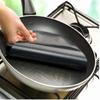 24cm Round Non Stick Pan Liners Reusable Teflon Baking Mats, Heat Resistant Frying Pan Pads, Double Pack Easy Clean Cookware Protectors