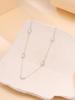 Kicky and Perky 925 Sterling Silver Oval Mother of Pearl Shell Station Chain Necklace Jewelry For Womens