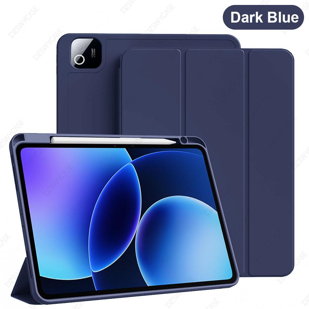 Silicone Case for Pad 7/7 Pro, For Pad 8/8 Pro 11.2 inch, with Pencil Holder, Trifold Stand Cover, Auto Sleep/Wake