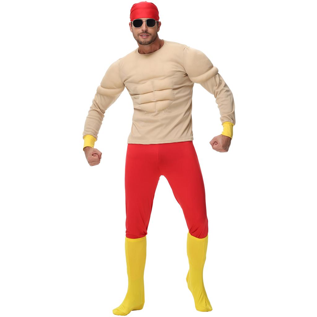 Костюм мускулистого мужчины для взрослых, забавный косплей-костюм с фальшивым прессом, костюм мускулистого мужчины для косплея на Хэллоуин