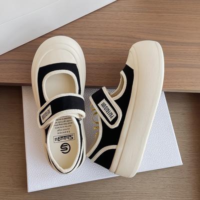 Женские туфли Мэри Джейн 2025 весна и осень новые Чжао Рут с теми же маленькими белыми парусиновыми туфлями лето универсальные туфли на толстой подошве