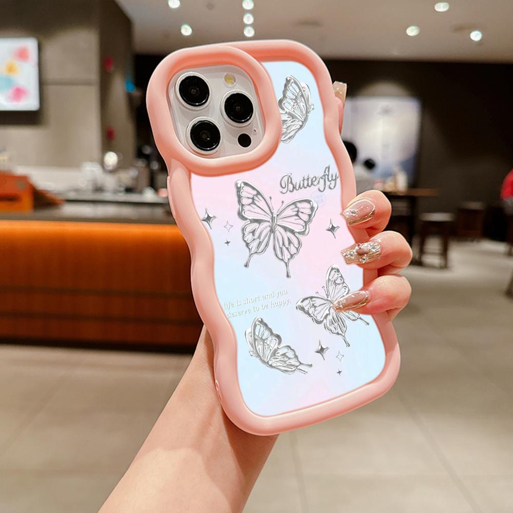 Мягкий чехол для телефона Macaron из ТПУ для Xiaomi Poco X3 X5 X6 M6 Redmi 13C Redmi Note 11 12 13 Pro 11s 12s, чехол Ae67 с бабочкой и цветком, милый мультяшный арт-дизайн