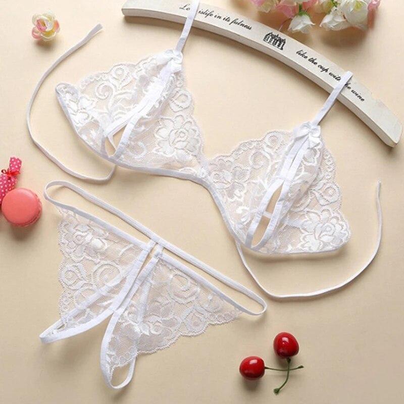 Женское сексуальное женское белье, комплект с кружевным бюстгальтером, бюстгальтер пуш-ап с трусиками, прозрачное нижнее белье с рюшами, комплект горячего эротического белья, комплекты красных трусов