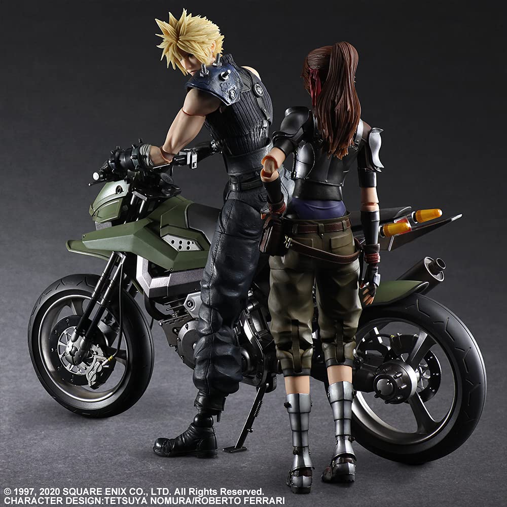 Final Fantasy VII Remake PLAY ARTS Kai Джесси, Клауд и Набор Мотоцикл ПВХ Раскрашенные Подвижные Фигурки