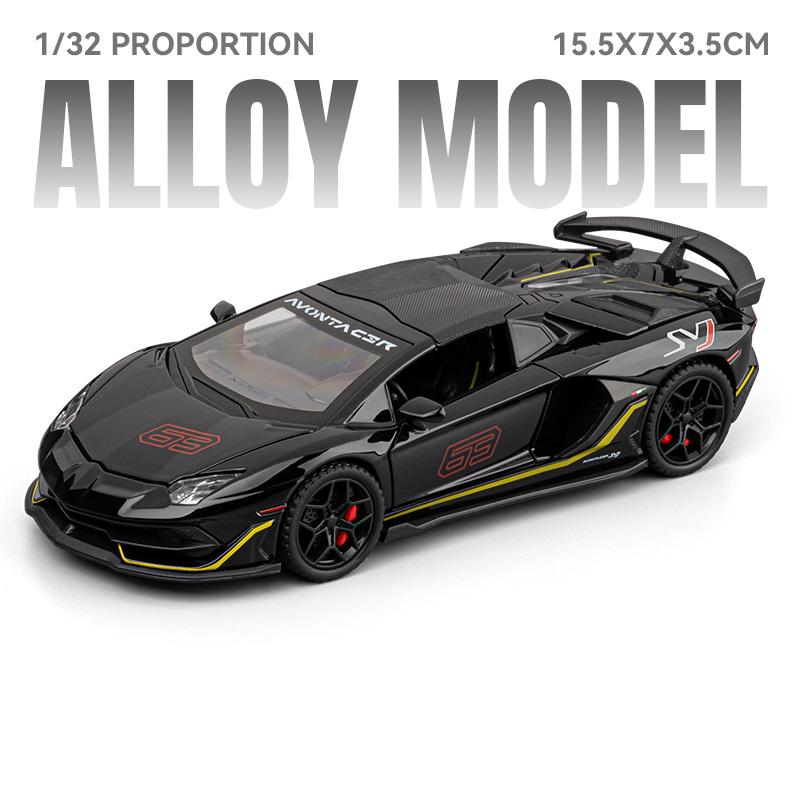 1:32 Lamborghini Aventador SVJ63 Суперспортивный Автомобиль Сплав Металл Литье под Давлением Модель Автомобиля Высокая Симуляция Коллекционные Миниатюры Домашний Декор Подарки