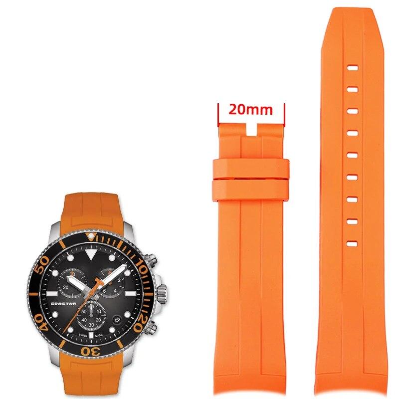 Резиновый ремешок для часов Tissot 1853 Starfish Diving T120, 22 мм, силиконовый ремешок с изогнутым концом, серия T120417A, мужской браслет на запястье