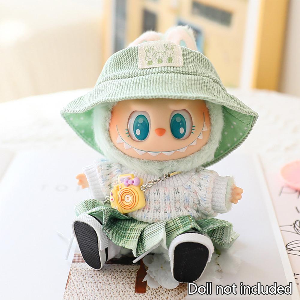 Мини-одежда и аксессуары для кукол 15-17 см Ropa Labubu 10 см Хлопковая кукла Худи с сердцем Розовая пряжа Юбка Одежда Без куклы