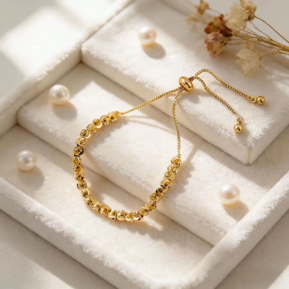New Geometry Bead Drawstring Adjustable Bracelet Trendy Fashion Simple Temperment Versatile Transfer Bead Jewelry Gift