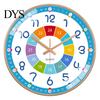 Bedroom Decor Wall Clock Colorful Silent Classroom Playroom Teach Time Child Telling Skills for Kids Room Learning to Tell