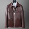 Spring and Autumn New Men's Genuine Leather Jacket First Layer Cowhide Jacket Commuting Leather Jacket Business Casual Dad Wear