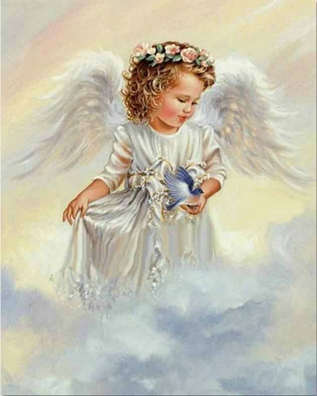 5D DIY Алмазная картина «Эльфы и ангелы», полная квадратная круглая дрель, Алмазная вышивка, изображение животного из горного хрусталя, подарок ручной работы