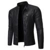 2025 Men's Washed Leather Motorcycle Jacket - Autumn/Winter Stand Collar, Versatile Style