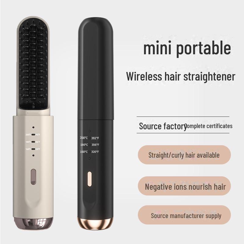 Беспроводной выпрямитель для волос двойного назначения для прямых и вьющихся волос с технологией отрицательных ионов