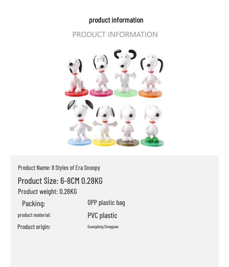 Cross-Border Trendy Snoopy Mini Figured Decor: PVC Cute Desktop Ornaments