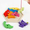 Монтессори Деревянные Магнитные Игрушки для Рыбалки Морская Жизнь Познавательные Игры Развивающая Игрушка для Детей Интерактив Родитель-ребенок