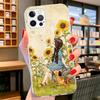 Красивый чехол для телефона с принтом желтого подсолнуха для iPhone 16 17 Air 15 14 Pro Max 16E Чехол для телефона 13 Mini 12 11 7 SE 8 Печатный узор