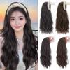 Clip in Half Headband Wig Korean Style Long Wavy Curly  Hair Wide Knit Headband Wig  Party