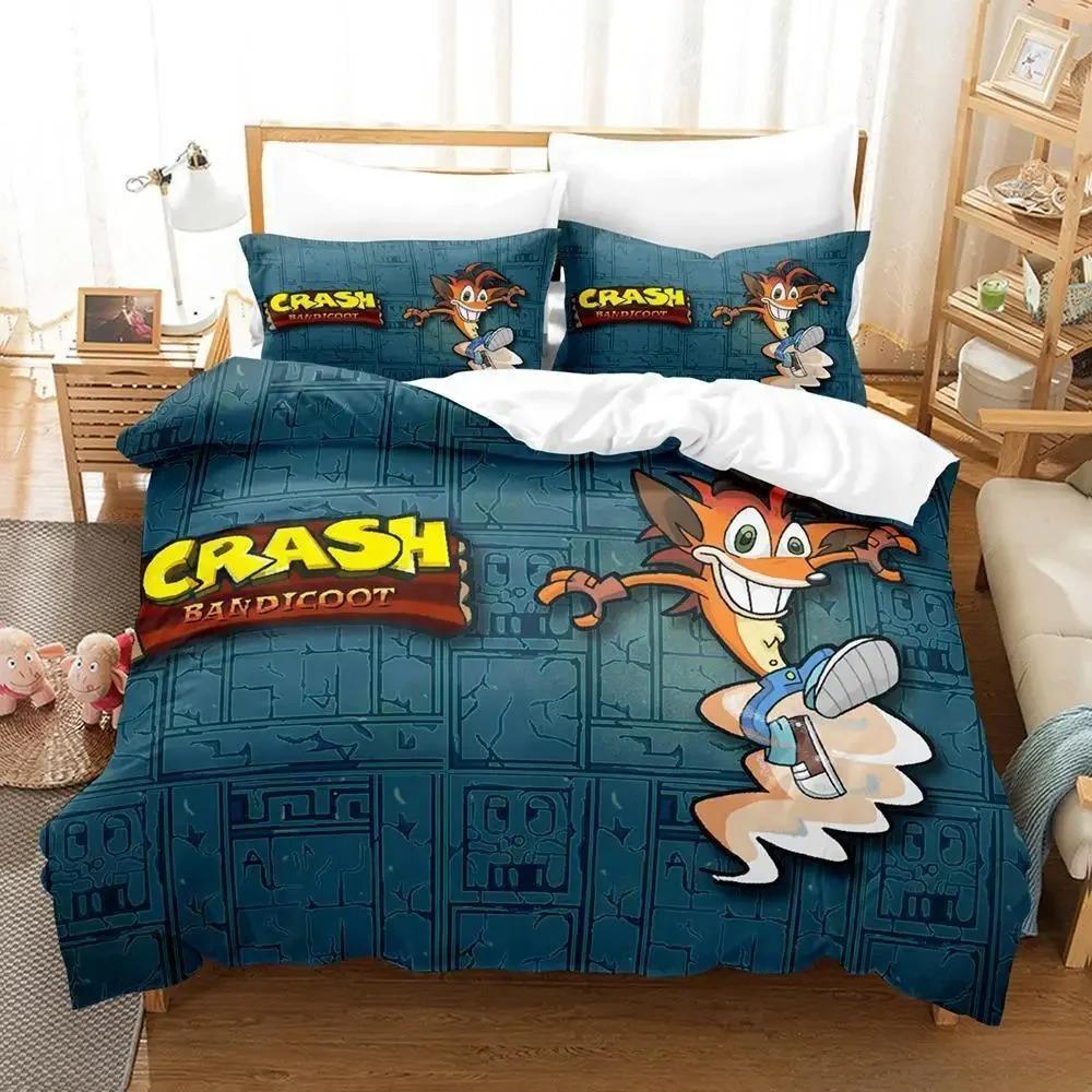 Коллекция постельного белья Crash Bandicoot Односпальный Размер Односпальный Размер Полный Размер Queen Размер Размер King Размер Коллекция кроватей Взрослый Детская Спальня Пододеяльники 3D