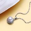 LSOOYH Round Design 10-11mm Big Natural Freshwater Pearl Jewelry Necklace Cubic Zirconia CZ Necklace