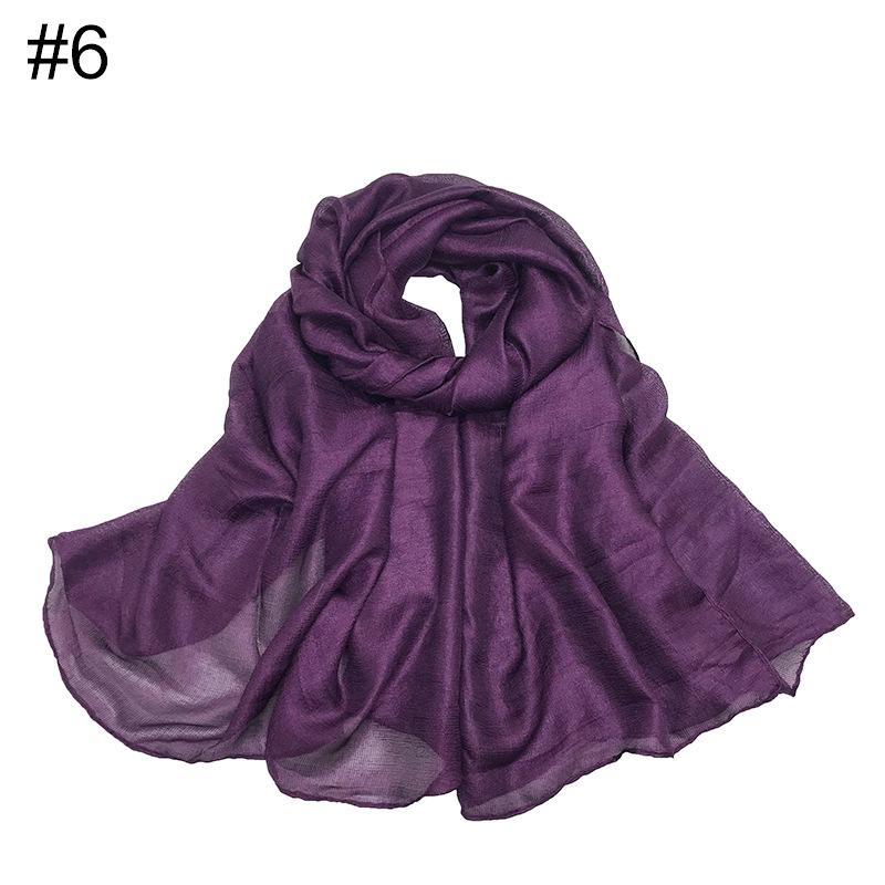 New Scarf Linen Solid Color Imitation Silk Soft Bag Head Shawl Scarf One Piece