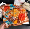 Peony Peony Flower Silk Scarf Women'S Square Scarf 70Cm Simulation Silk Scarf Sun Protection Shawl Neck Protection Scarf
