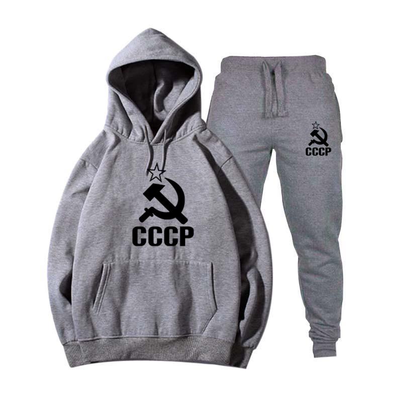 Флисовая толстовка с капюшоном свободного кроя + повседневные спортивные брюки с буквенным принтом модный комплект
