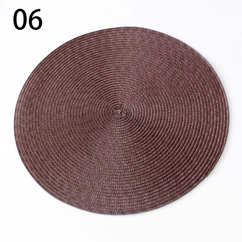 Round Placemats For Dining Table Coaster Heat-Resistant Placemats Stain Resistant Anti-Skid Washable Cotton Woven Tableware Mat