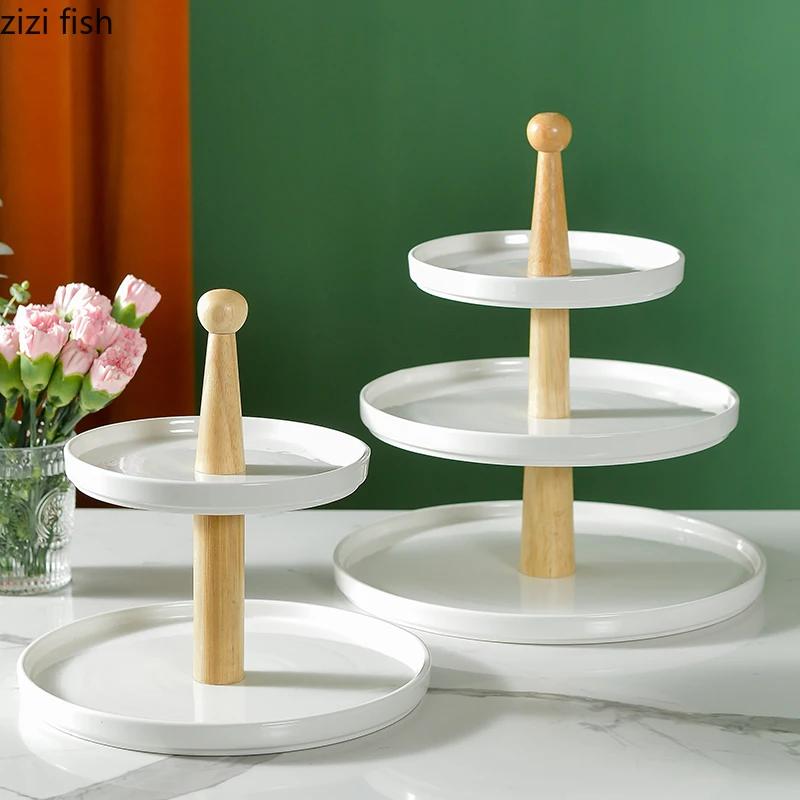 Multilayer Ceramic Fruit Plate Cake Pastry Bread Tray Snack Candy Plate Display Stand Home Kitchen Tableware Snacks Dessert Tray