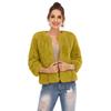 Women Fuzzy Fleece Short Jacket Solid Color Warm Plush Coat Long Sleeve Casual Outerwear