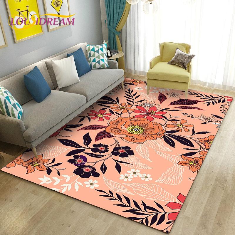 3D коврик в виде гриба, цветка, растения, листа, ковер для гостиной, спальни, дивана, коврик для украшения, кухонный нескользящий напольный коврик