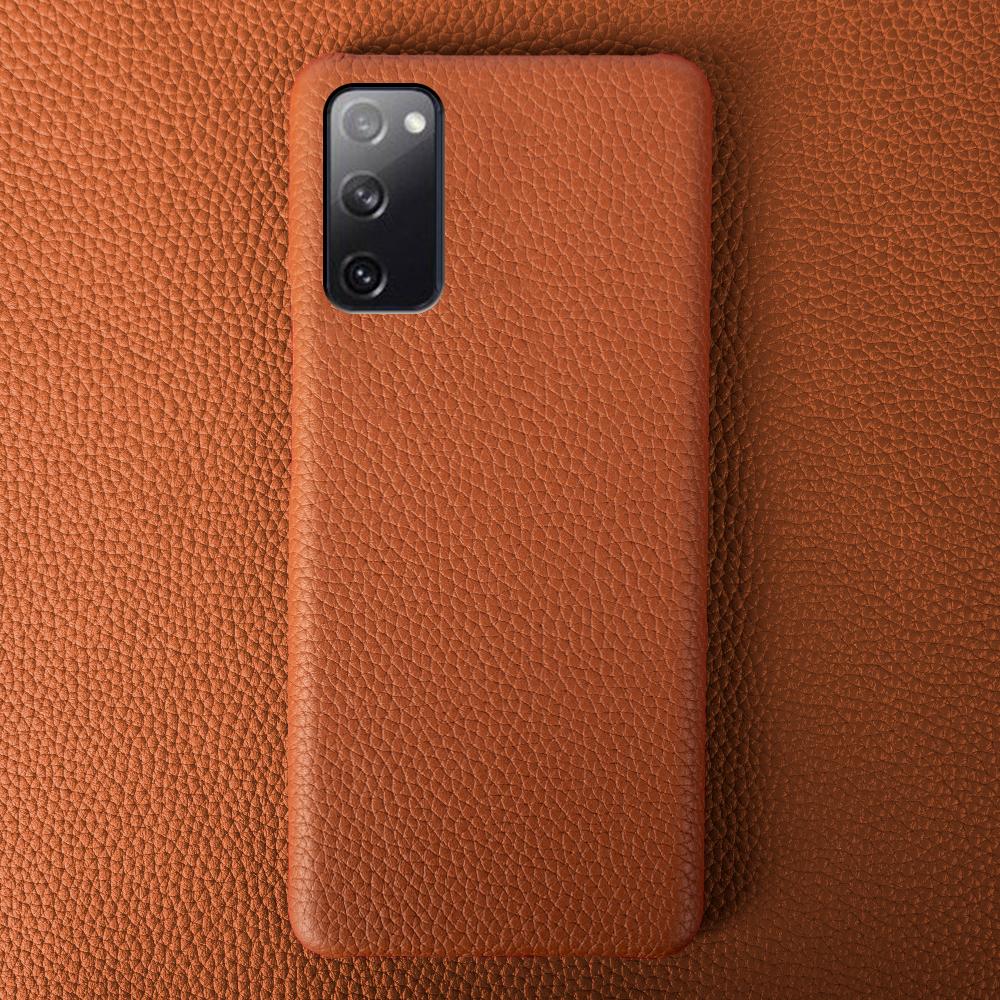 Luxury Business Cover for SAMSUNG S20 FE CASE Litchi Genuine Leather Cases S20Plus S21Ultra Back Cover Coque Shockproof Funda