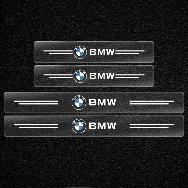 For BMW CE90 E90 Car For BMW 4Pcs Transparent Badge Car Threshold Protector 3D Sticker Car Styling For BMW M M3 M4 M5 X1 X3 X5 X6 X7 F1