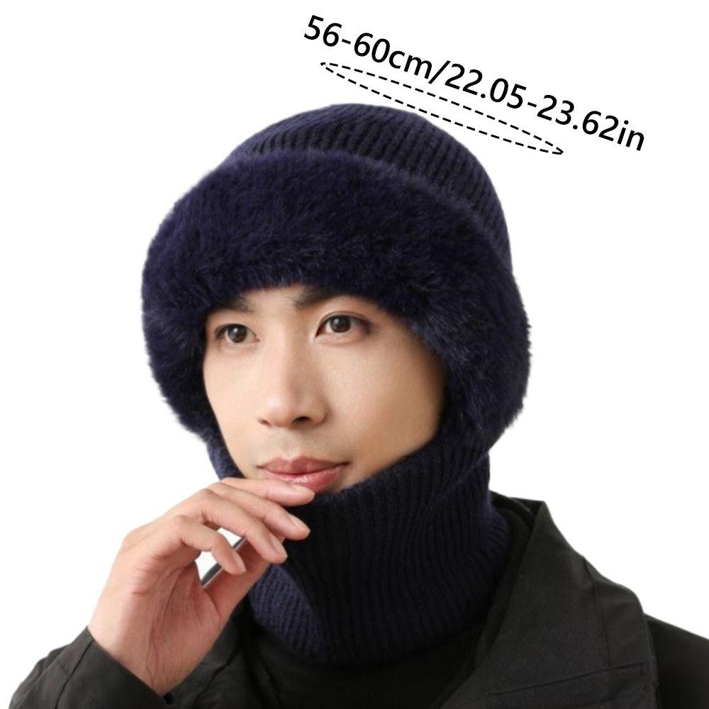 Full Cover Style Winter Warm Hat Thicken Knit Beanie Hat Comfortable Men Balaclava Hat Outdoor