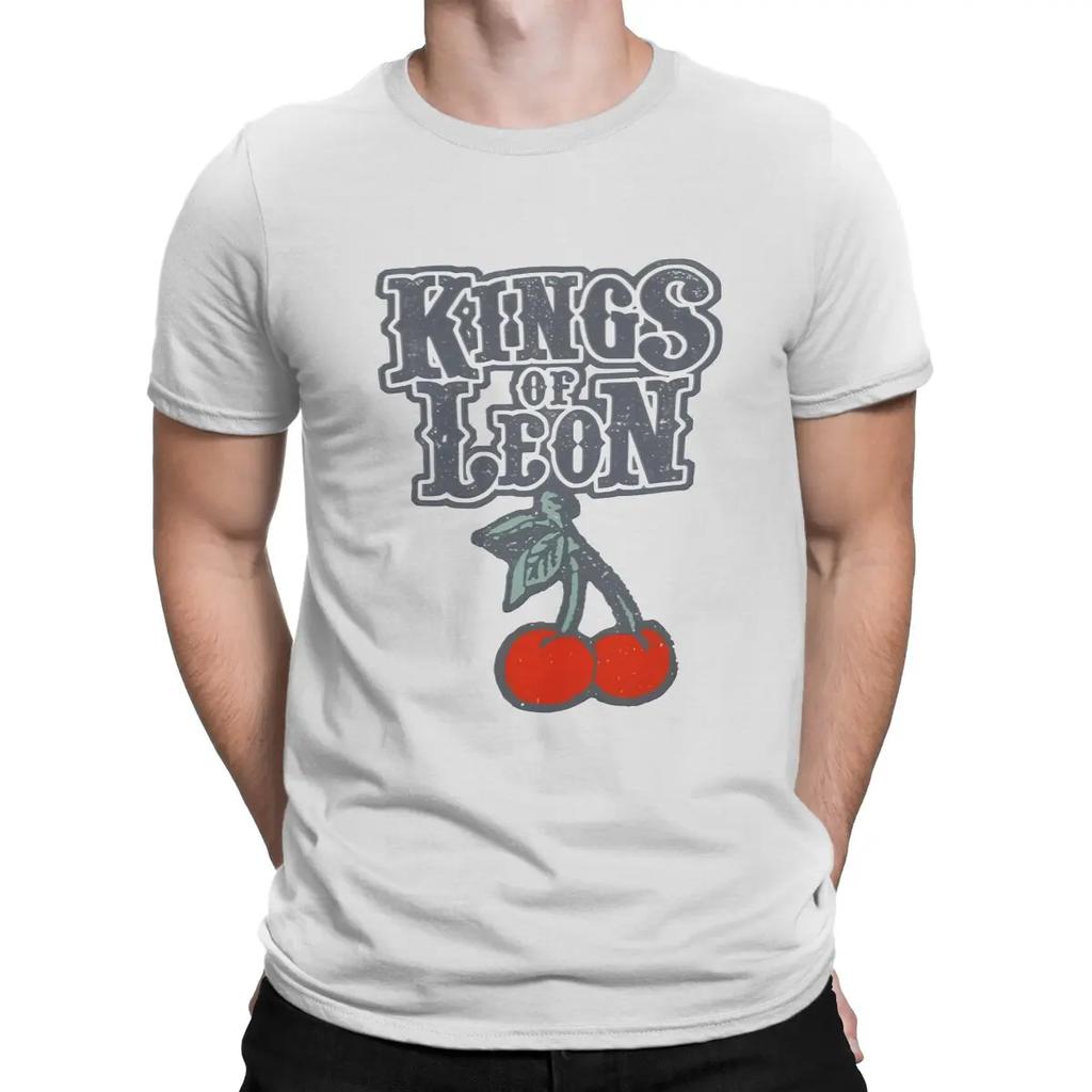 Fun Fun Music T-Shirts for Men O Neck Pure Cotton T Shirt K-Kings Of Leon Band Short Sleeve Tees Gift Idea Clothing