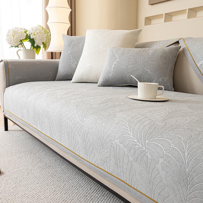 Sofa Cushion Non-Slip Stain-Resistant Chenille Sofa Cover Universal Cover High Sense Four Seasons Universal Light Luxury and Simplicity Sofa Slipcover