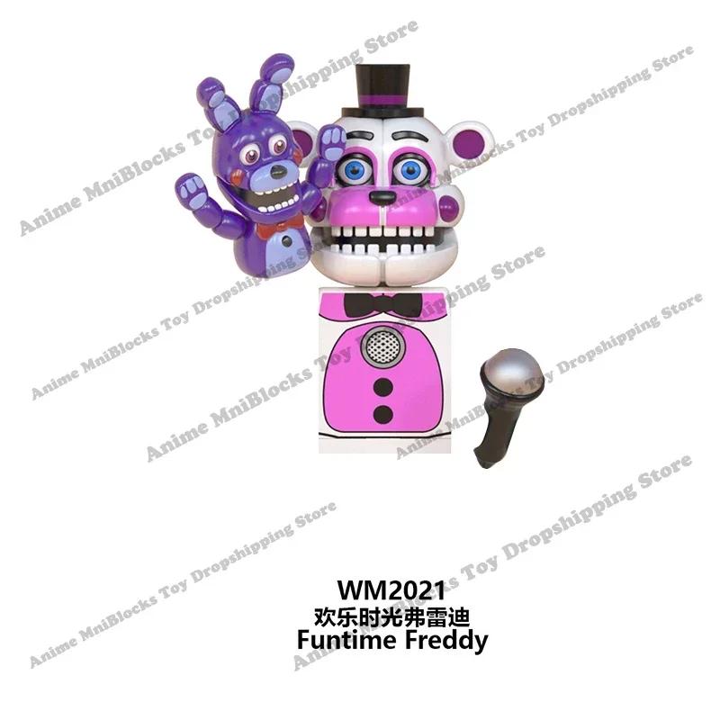 WM6074 WM6097 Сборка мини-кирпичиков FNAF Игровая фигурка Чика Фокси Медведь Бонни Кошмар Мальчик Малыш Скелет Триллер Игрушки подарок
