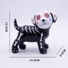 Skull Statue Cute Halloween Decor Halloween Day of Dead Dog Cat Figurine Resin Skeleton Sculpture for Home Desk Halloween