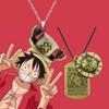Anime One Piece Necklace Luffy Straw Hat And Dog Tag Pendant Men Fashion Accessories Jewelry For Fans