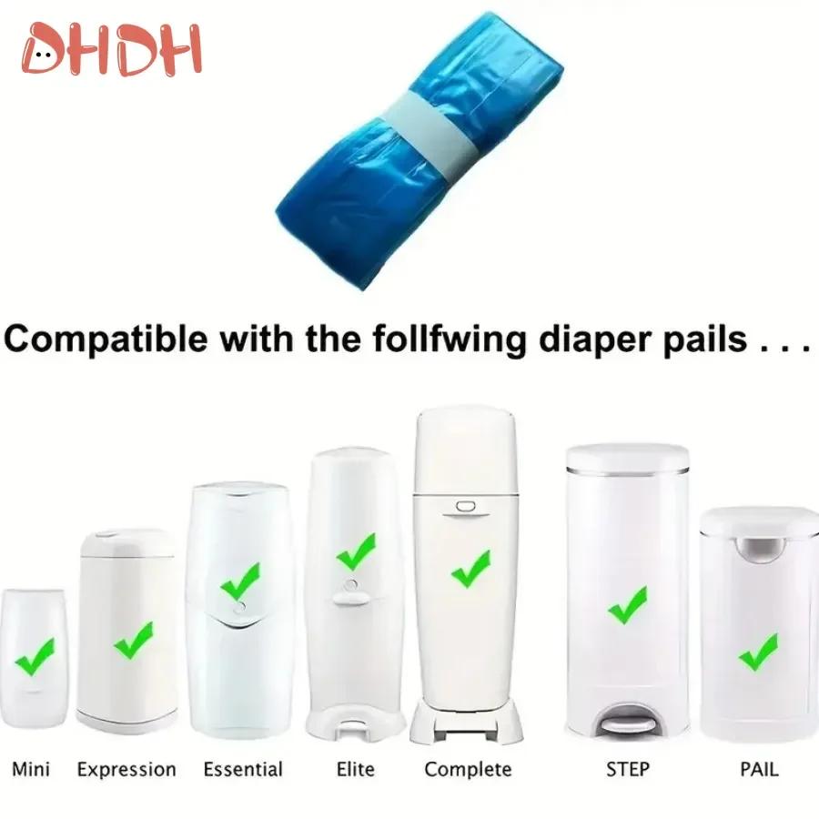 Genie Replacement Trash Bags Baby Diaper Replacement Trash Bags Tear-resistant Trash Bags for Angel and Tippee Tommee Care