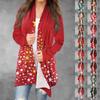 Women's Fashion Christmas Print Jacket Long Sleeve Casual Cardigan Coat