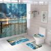 Роскошный комплект водонепроницаемых занавесок для душа Sunrise Beach, декоративный комплект для ванной комнаты, нескользящий коврик для унитаза, коврик для ванной и 12 крючков