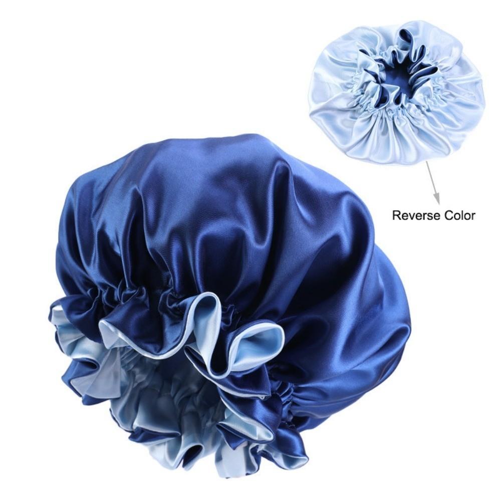 Reversible Wear Shower Caps Large lace Bath Hair Cap Fashion Islamic Turban Hat Makeup Tool