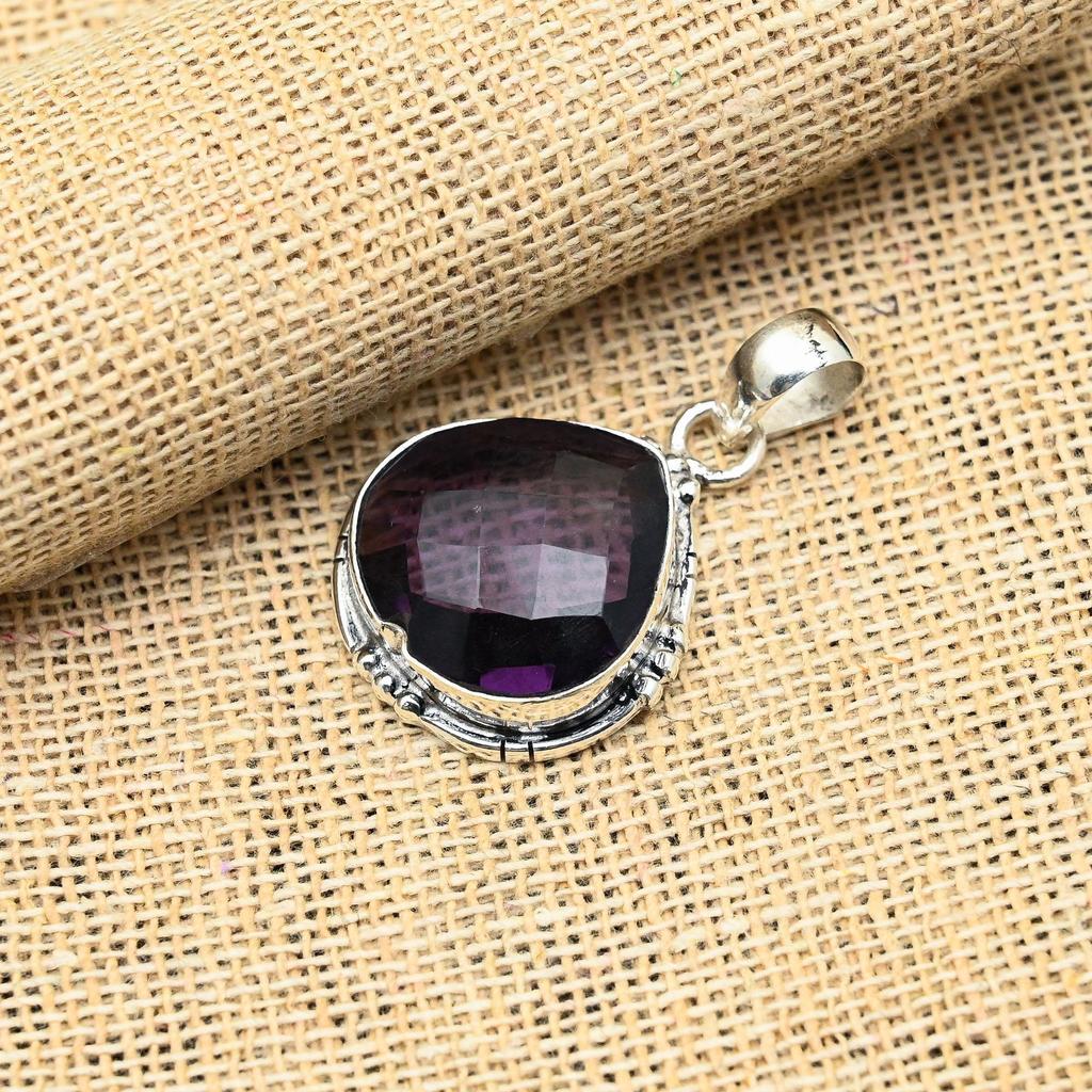 Ювелирный кулон из стерлингового серебра 925 пробы с аметистом ручной работы для свадебного подарка