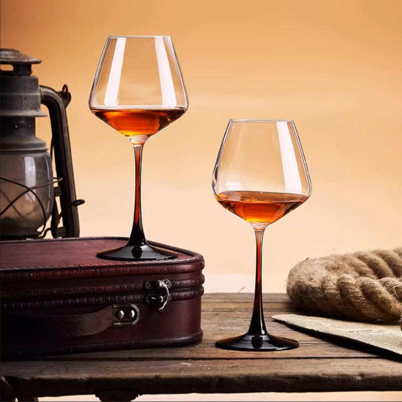 Набор из 2 бокалов для вина для кемпинга Прозрачная стеклянная посуда Бокалы для шампанского Домашняя пивоварня и виноделие Барная посуда Стеклянный бокал
