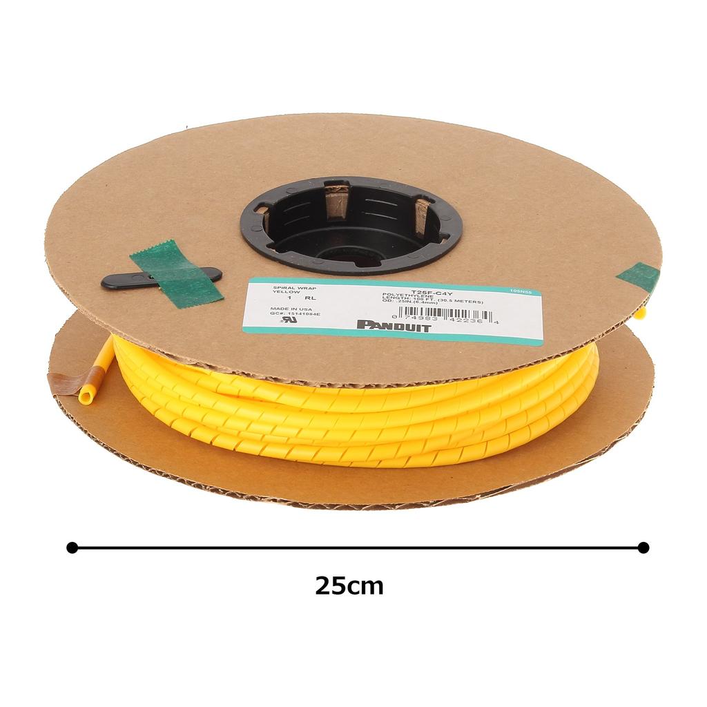 Panduit T25F-C4Y Спиральная оплетка, Полиэтилен, Желтый